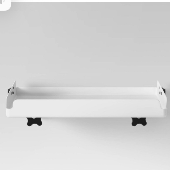 Room Essentials Fold Down Dorm Loft Tray Nightstand White Sturdy Steel - Picture 1 of 8